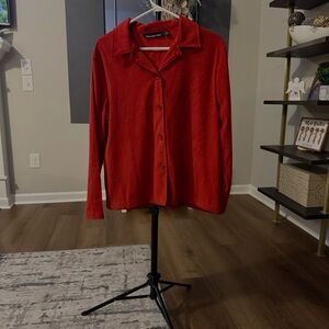 Briggs New York Red Button-Up Shirt jacket